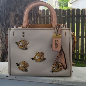 Coach Rogue 25 with Rose applique